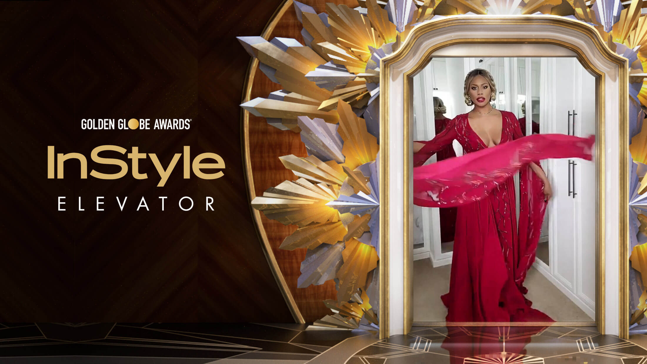 InStyle Golden Globes Elevator Social Lens